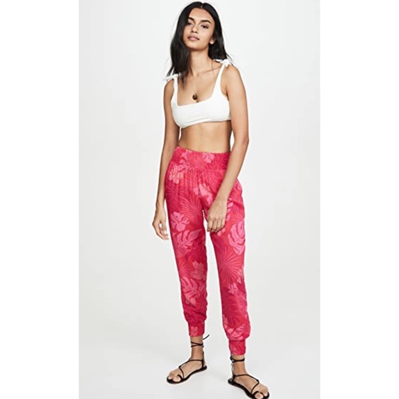 Mikoh Kahuku Ruched Waist Pants In Luau Lei - Picture 2 of 12